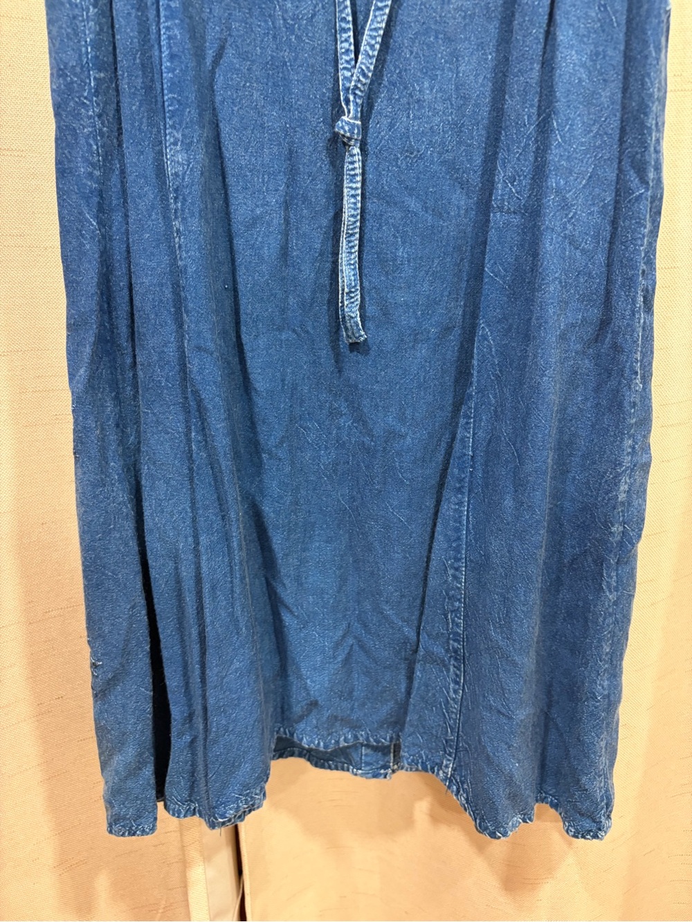 Vintage Raya Sun Blue Denim Button-Front Sunburst Dress - Picture 8 of 14